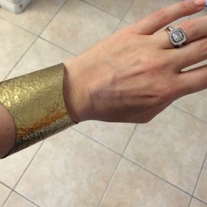 Gold hammered cuff