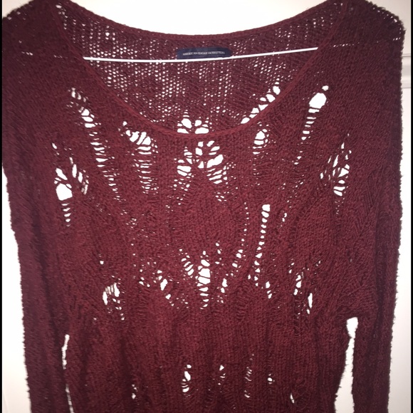 Burgundy knit sweater from American Eagle - Picture 2 of 4