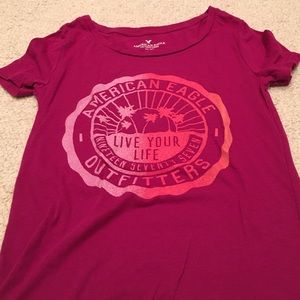 American Eagle Outfitters Red Graphic Tee