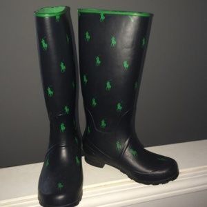 Polo Ralph Lauren Rain Boots Blue & Green