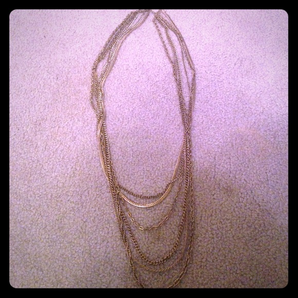Gold multilayer necklace