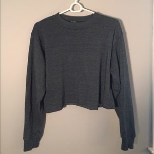 brandy melville cropped green sweatshirt