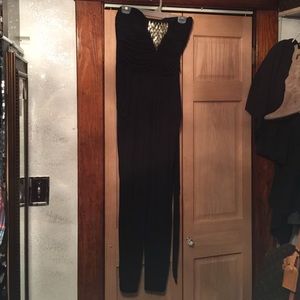 Black strapless jumpsuit by 2B bebe