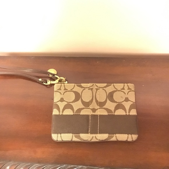 Brown coach wristlet