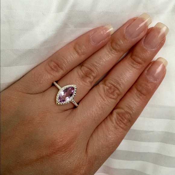 Rose amethyst 925 ring - Picture 3 of 3