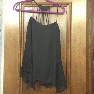 Greylin Black tank top with lace and back detail