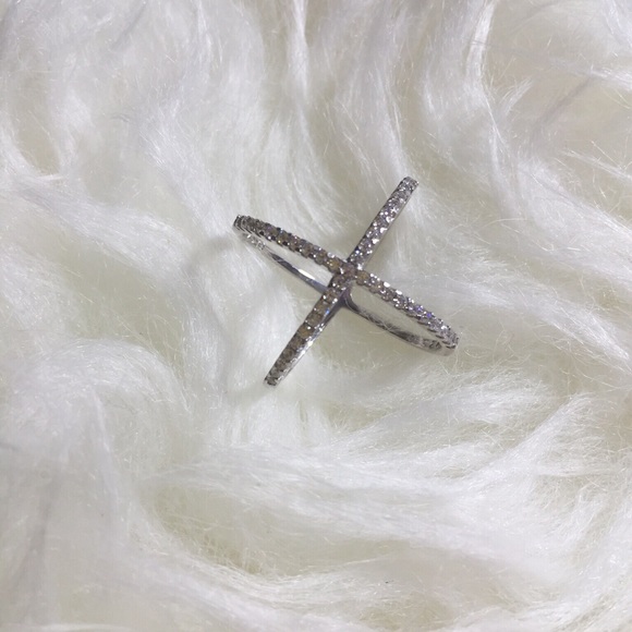.925 Sterling Silver X CZ Ring - Picture 3 of 4