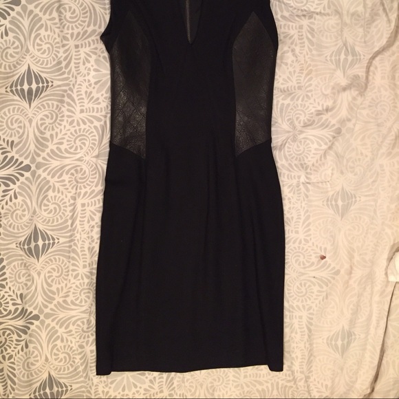 NWT Helmut Lang black dress with leather inserts 0 - Picture 5 of 10