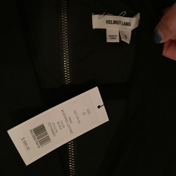 NWT Helmut Lang black dress with leather inserts 0 - Picture 3 of 10