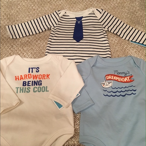 NEW Baby Boy Onesies (Lot of Three) Newborn NB - Picture 1 of 1