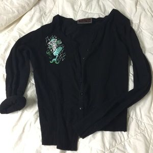 Pinup girl cardigan mermaid