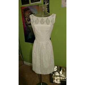White knee high dress