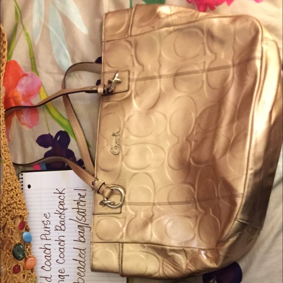 Gold Coach handbag