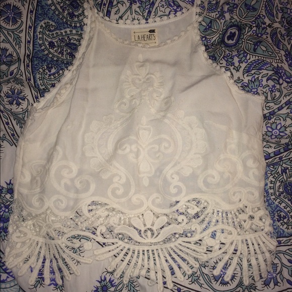 LA Hearts Pacsun crochet lace crop top Xs