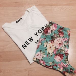 Brandy Melville High-Wasted, Floral Shorts🌸