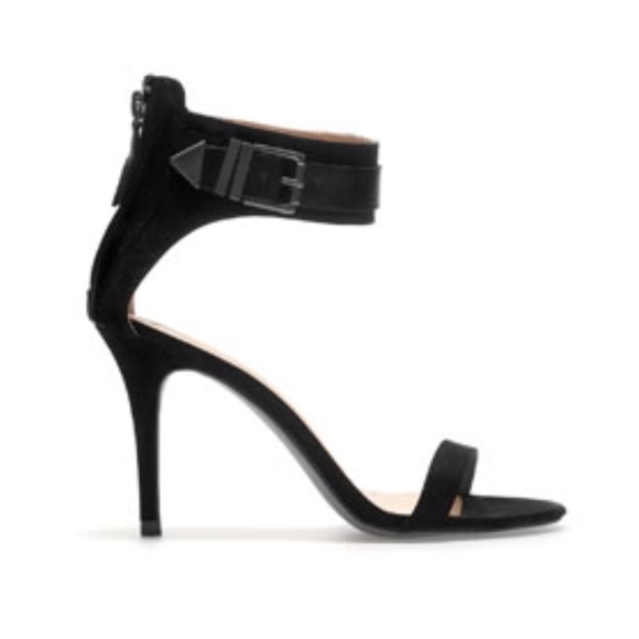 Zara Ankle Strap Suede Leather Heels
