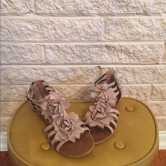 Aldo silk floral sandals.