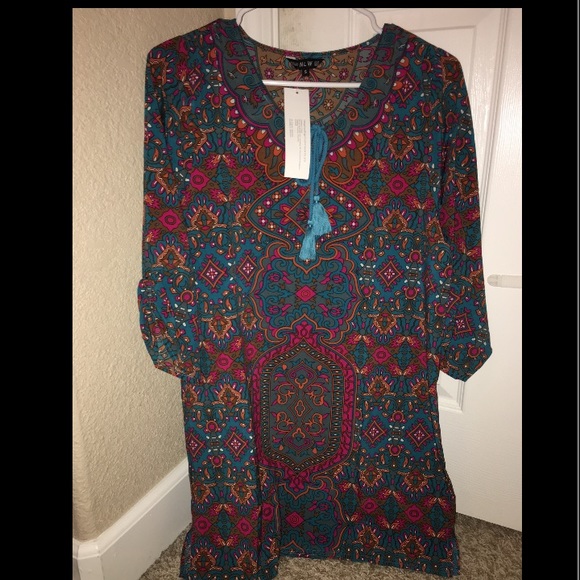 Tribal print boho dress