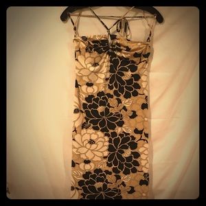BCBG Floral Hawaiiana Retro Crisscross Strap Dress