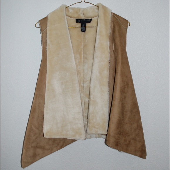 INC Faux Shearling Vest