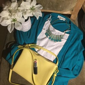 Forever 21 teal cardigan