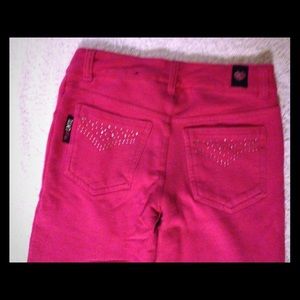 Girls Pink Latte skinny pants w/bling