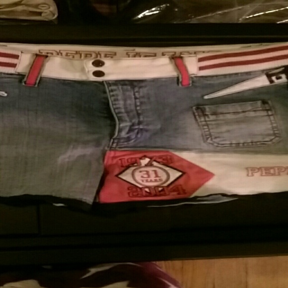 RARE PEPE JEAN SHORTS - Picture 1 of 2