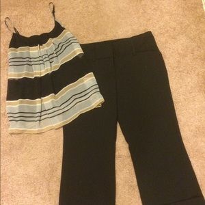 Express Editor Black Crop Pants