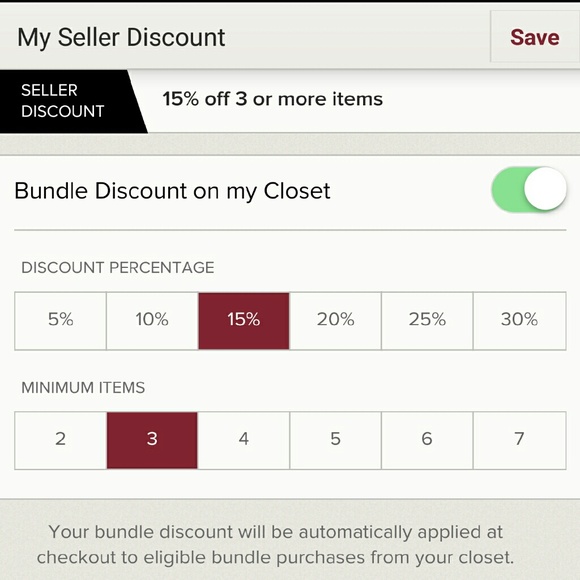 Seller's discount 20% on 3 item bundle