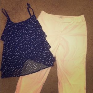 Sz 6P Ann Taylor White Cropped Pants