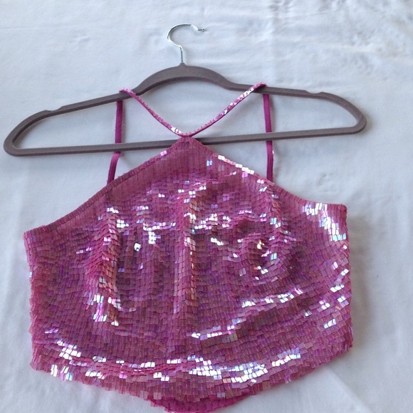 Sequin crop club top