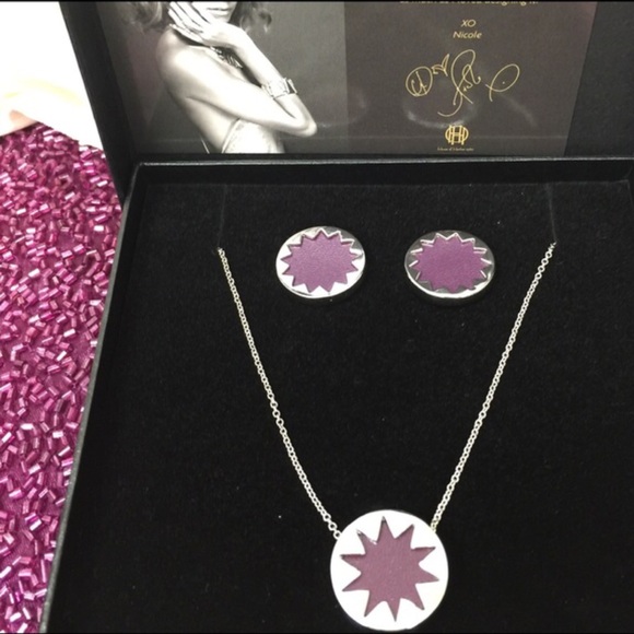 House of Harlow Aubergine Leather &SilvGiftSet,NWT