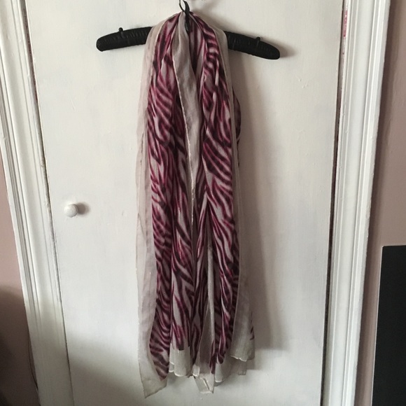 Pink and black zebra scarf