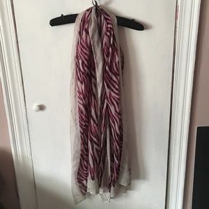 Pink and black zebra scarf