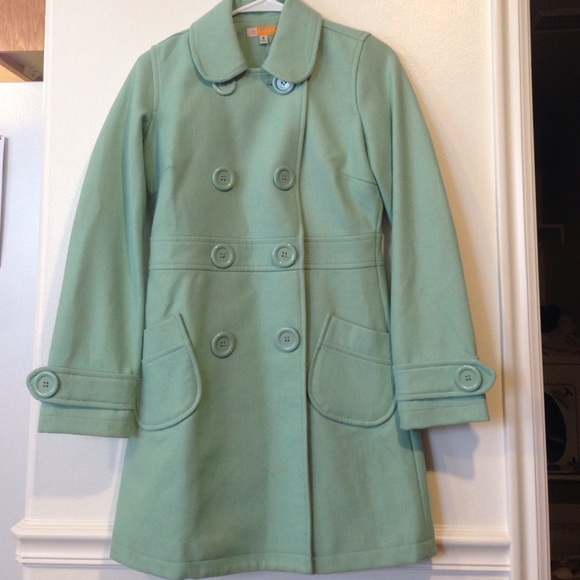 Mint green pea coat