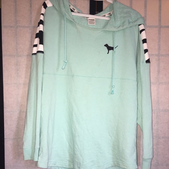 Mint green hoodie by pink L
