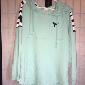 Mint green hoodie by pink L