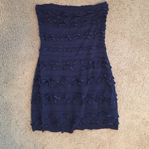 Express blue strapless dress size s - Picture 1 of 2