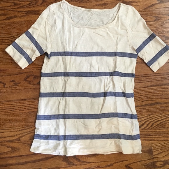 Jean and cream stripped spring top