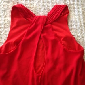 Red shift dress with keyhole cross back straps