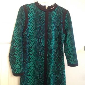 Green snake print juicy couture long sleeve dress