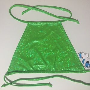 iheartraves discocheekz green holographic halter