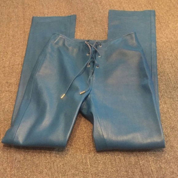Ralph Lauren Pants - ☆FLASH SALE☆RALPH LAUREN womens blue leather pants