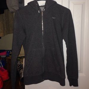 fleece Nike zip up hooded jacket