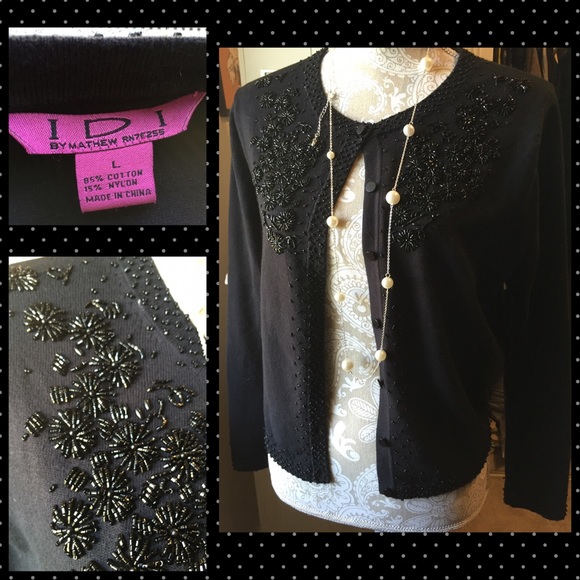 Beaded black cardigan