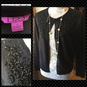 Beaded black cardigan