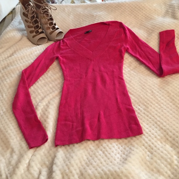 Express Pink v neck sweater