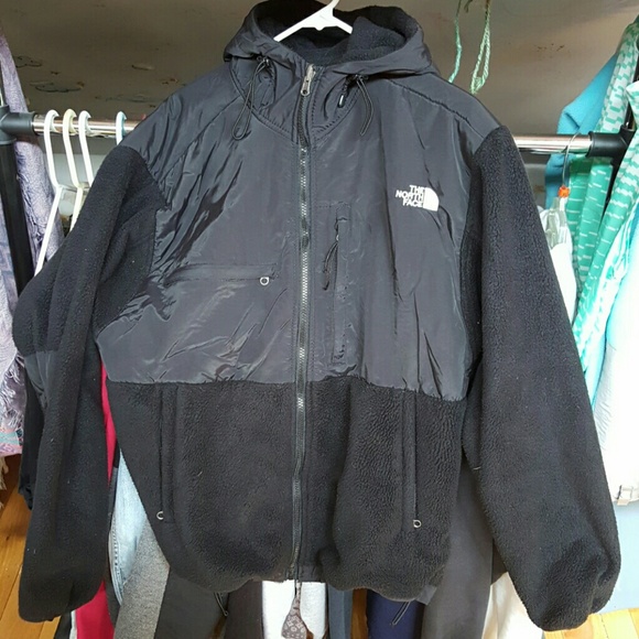 Black northface denali with hood