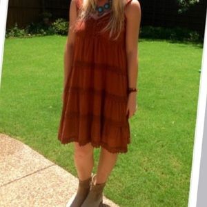 Burnt orange western dress