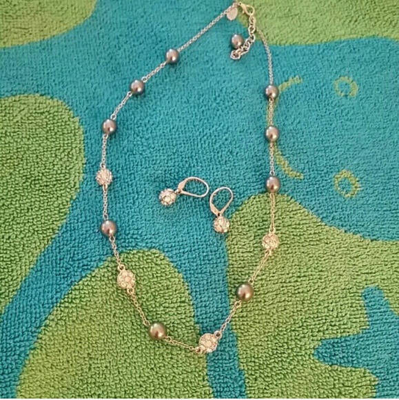 Beautiful Silver Tone Necklace and Earring set! - Picture 1 of 4